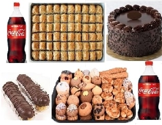 Zengin İkram Seti Baklavadan Eklere Pasta Çeşitleri ve Kola Menüsü